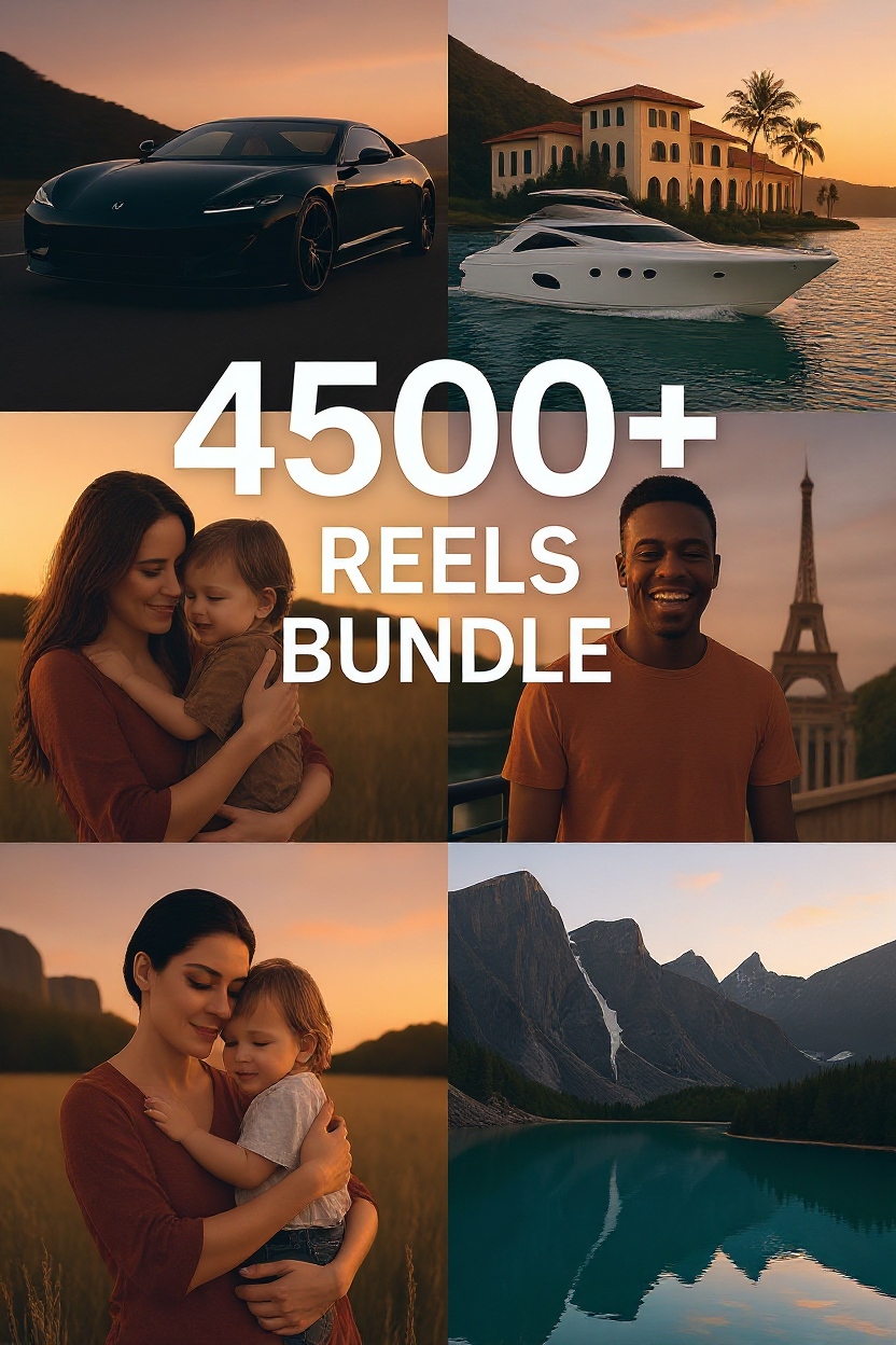 4500+ Viral Reels Bundle | Cars, Luxury Lifestyle, Emotional, Universal & Nature Content
