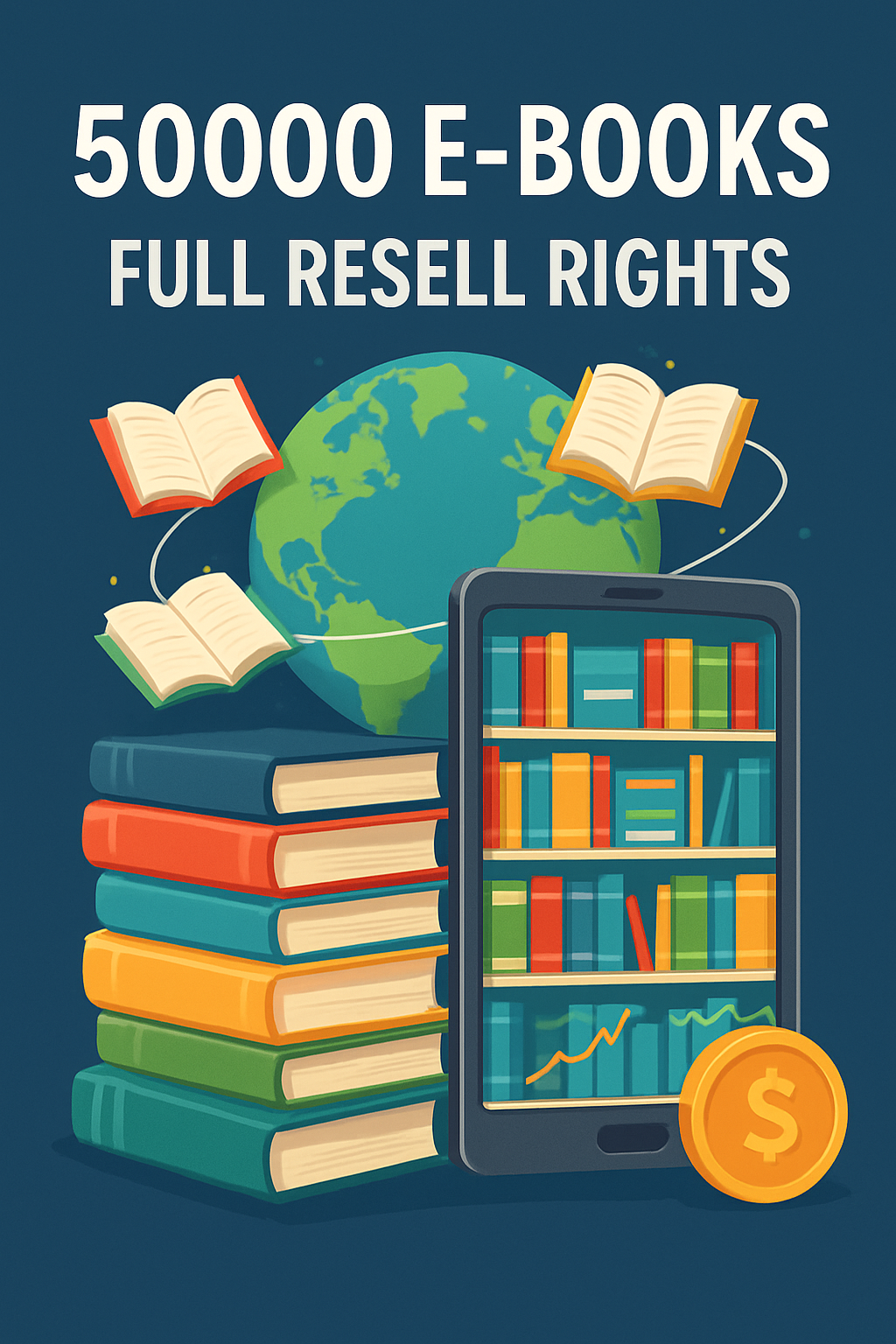 50,000+ Ebooks Bundle with Full Resell Rights | Instant Download & Lifetime Access