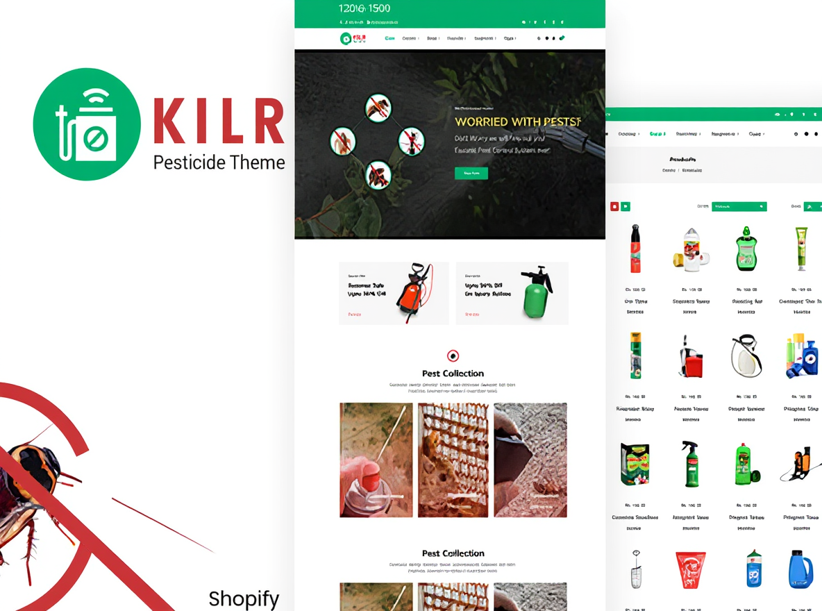 Kilr – Pesticides & Agricultural Services Shopify Theme | Eco-Friendly & High-Converting Design